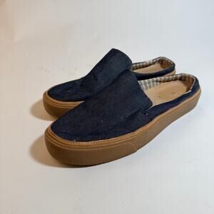 TOMS Navy Jean Slip-On Shoes